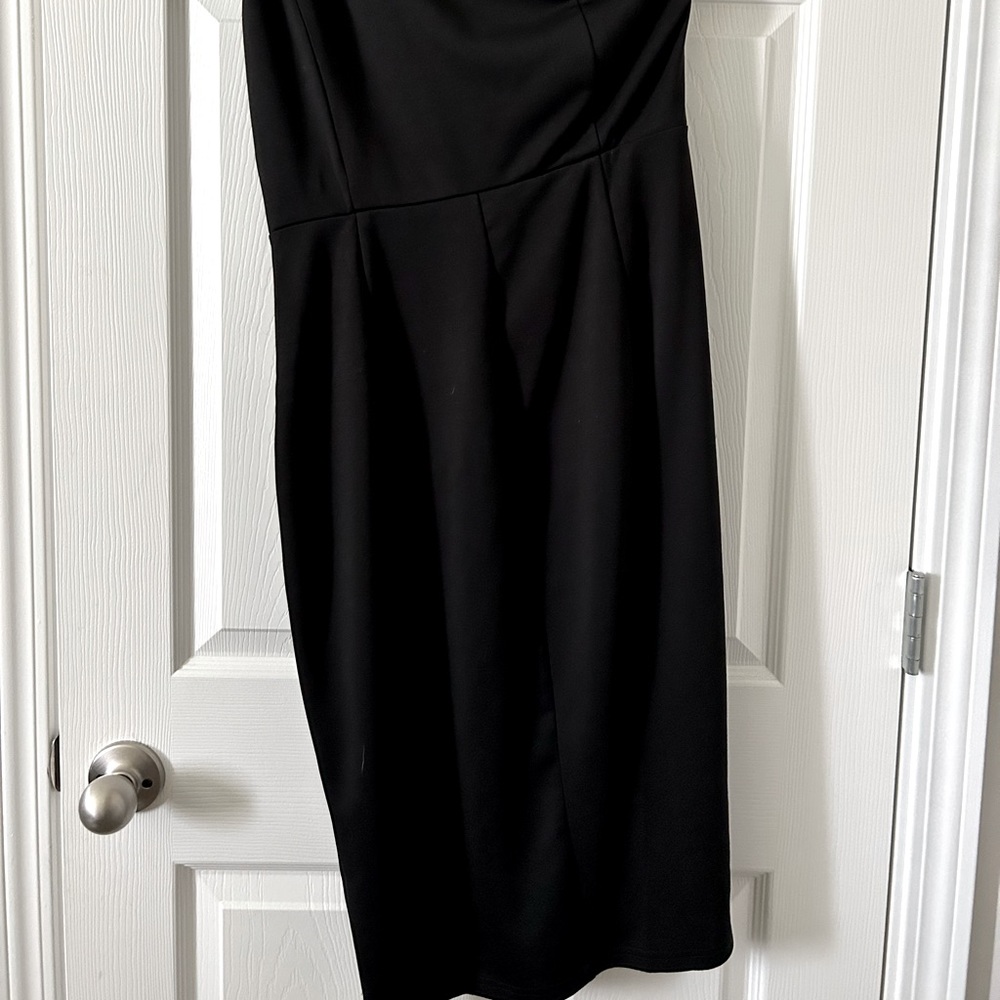 Asymmetrical One Shoulder Black Mini Dress